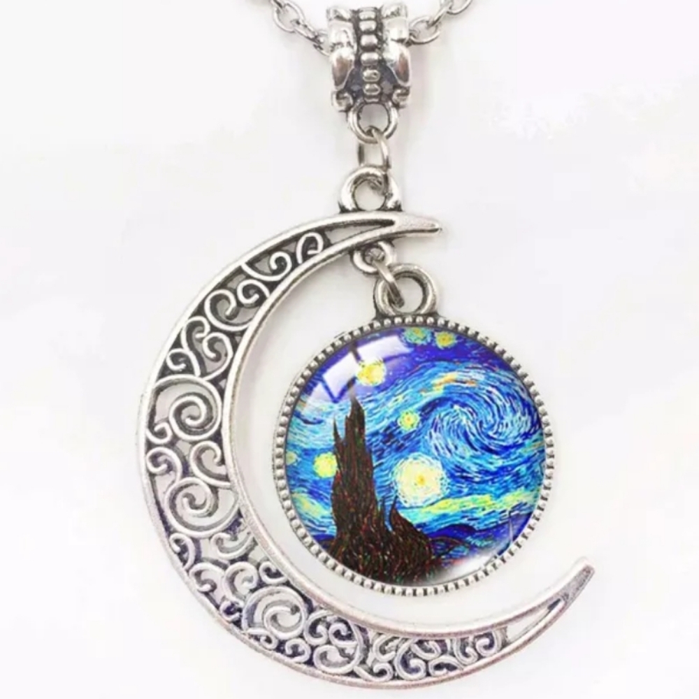 Beautiful Van Gogh pendant with moon